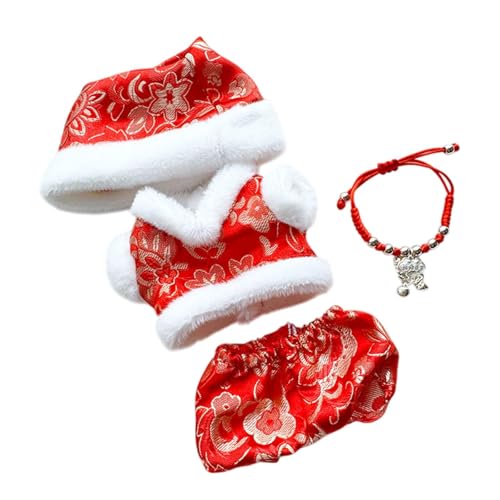 Oshhni 17 cm Plüsch-Puppenkleidung, chinesisches Neujahrskostüm, Tang-Anzug, Stofftier-Kleidung, Puppenkleidung, Pingan-Anzug Oshhni 17 cm Plüsch-Puppenkleidung, chinesisches Neujahrskostüm, Tang-Anzug, Stofftier-Kleidung, Puppenkleidung, Pingan-Anzug von Oshhni