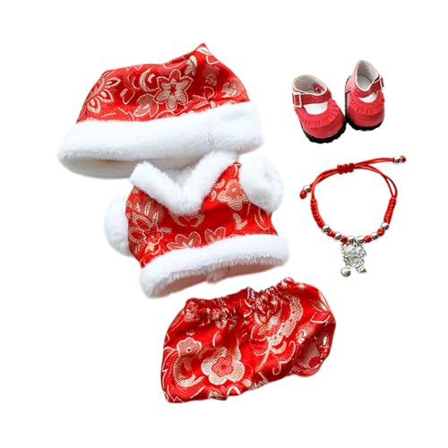 Oshhni 17 cm Plüsch-Puppenkleidung, chinesisches Neujahrskostüm, Tang-Anzug, Stofftier-Kleidung, Puppenkleidung, Schuhe Pingan-Anzug Oshhni 17 cm Plüsch-Puppenkleidung, chinesisches Neujahrskostüm, Tang-Anzug, Stofftier-Kleidung, Puppenkleidung, Schuhe Pingan-Anzug von Oshhni