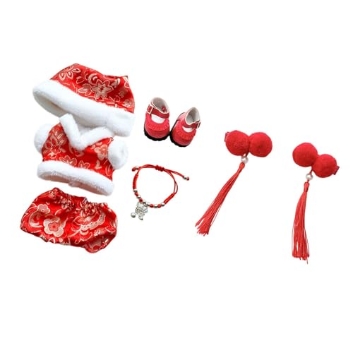 Oshhni 17 cm Plüsch-Puppenkleidung, chinesisches Neujahrskostüm, Tang-Anzug, Stofftier-Kleidung, Puppenkleidung, mit Schuh-haarnadel Oshhni 17 cm Plüsch-Puppenkleidung, chinesisches Neujahrskostüm, Tang-Anzug, Stofftier-Kleidung, Puppenkleidung, mit Schuh-haarnadel von Oshhni