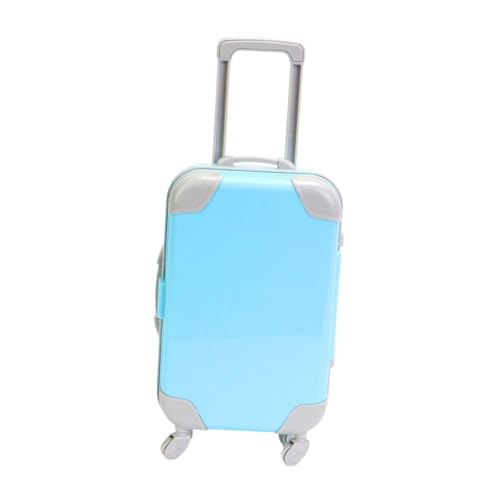 Oshhni 18 Zoll Puppenkoffer, Mini-Reisekoffer, Gepäckbox, Dekoration, Miniatur, amerikanische Aufbewahrung, Babyspielzeug für, Geschenkparty, Blau von Oshhni