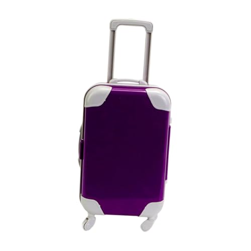 Oshhni 18 Zoll Puppenkoffer, Mini-Reisekoffer, Gepäckbox, Dekoration, Miniatur, amerikanische Aufbewahrung, Babyspielzeug für, Geschenkparty, Lila von Oshhni