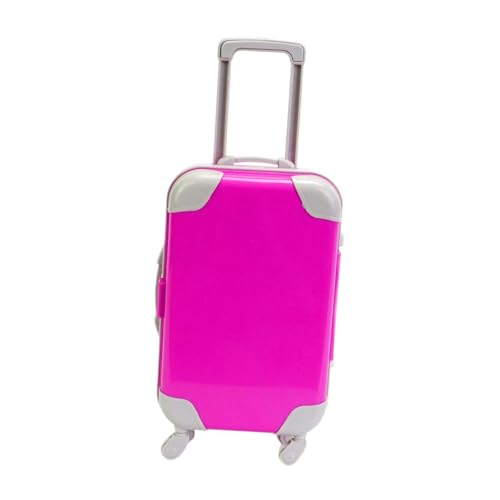 Oshhni 18 Zoll Puppenkoffer, Mini-Reisekoffer, Gepäckbox, Dekoration, Miniatur, amerikanische Aufbewahrung, Babyspielzeug für, Geschenkparty, Rose Rot von Oshhni