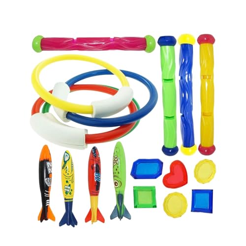 Oshhni 18x Tauchbeckenspielzeug Unterwasserschwimmbeckenspielzeug Tauchringe Spielzeug für Kinder von Oshhni