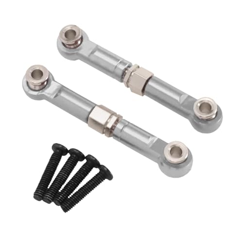 Oshhni 2 Stück 1/14 RC-Lenkgestänge, verstellbare Spurstangen aus Aluminiumlegierung, Ersatz-Zugstangen für modifizierte Modell für 14211, Silber Oshhni 2 Stück 1/14 RC-Lenkgestänge, verstellbare Spurstangen aus Aluminiumlegierung, Ersatz-Zugstangen für modifizierte Modell für 14211, Silber von Oshhni