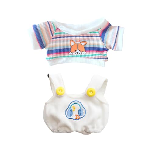 Oshhni 2 Stück Modepuppen mit Hosenträgern und T-Shirt, handgefertigte Kleidungsoutfits für 8-Zoll-Puppen Oshhni 2 Stück Modepuppen mit Hosenträgern und T-Shirt, handgefertigte Kleidungsoutfits für 8-Zoll-Puppen von Oshhni