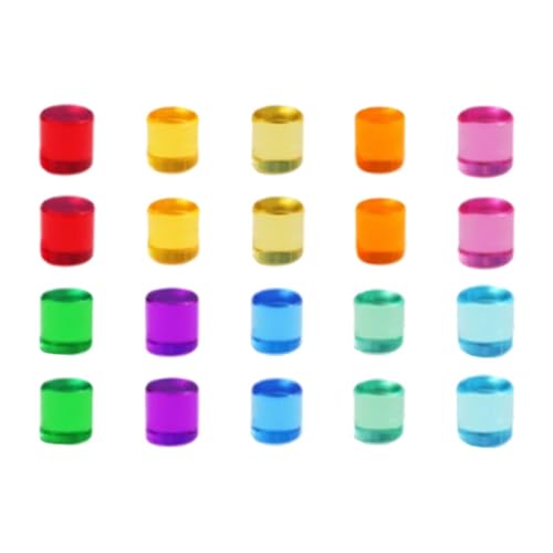 Oshhni 20 Stück Acryl-Stapelblöcke, Lernspielzeug, Regenbogen-Stapler für Jungen und Mädchen, Zylinder von Oshhni