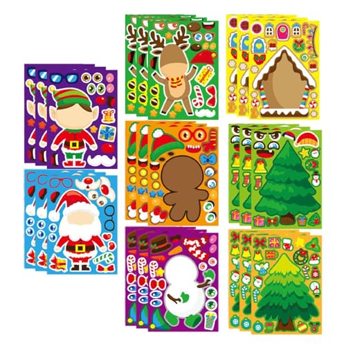 Oshhni 24 Blätter Weihnachtsaufkleber für and Match Aufkleber Party Favor Supplies, Style A Oshhni 24 Blätter Weihnachtsaufkleber für and Match Aufkleber Party Favor Supplies, Style A von Oshhni