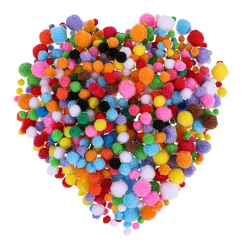 Oshhni 240 Stück Pompons, flauschig, weich, Bastelmaterial für Kunst und Handwerk, DIY-Bastelmaterial für Party- und Heimdekorationen, Hobbybedarf, Urlaub, Style A von Oshhni