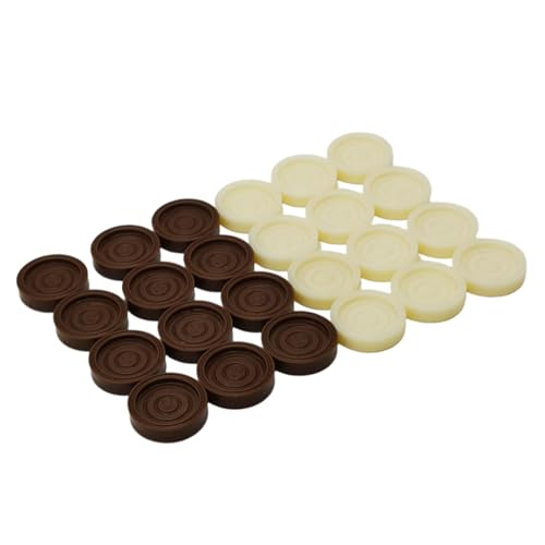 Oshhni 24x Backgammon Schachfiguren Ersatz Premium Glatte fehlende Stücke für Brettspiele für Dame Erwachsene Familienspaß, Braunweiß von Oshhni