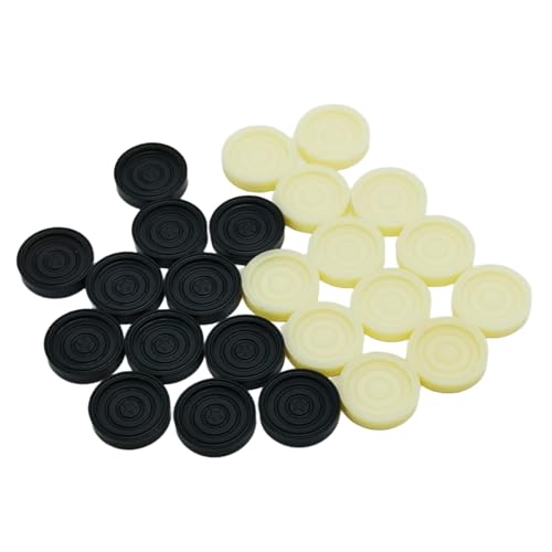 Oshhni 24x Backgammon Schachfiguren Ersatz Premium Glatte fehlende Stücke für Brettspiele für Dame Erwachsene Familienspaß, Schwarz-Weiss von Oshhni