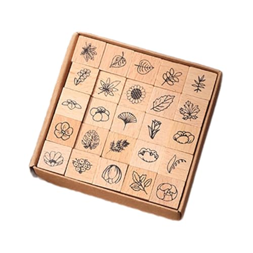 Oshhni 25 Stück Mini-Stempel, Holzstempel, Holzstempel, Tagebuch-Stempel-Set, für Tagebuchplaner, Pflanzen Oshhni 25 Stück Mini-Stempel, Holzstempel, Holzstempel, Tagebuch-Stempel-Set, für Tagebuchplaner, Pflanzen von Oshhni
