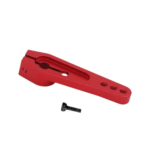 Oshhni 25T Servohorn M2-Gewinde mit M2-Schraube, zu installierender Metall-Lenkarm, Langer Lenkservoarm für RC-Car-, Rot von Oshhni