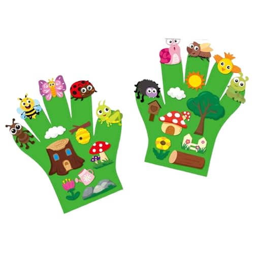 Oshhni 2pcs Filz Story Fingerpuppen DIY Storytelling Hand Puppet Making Storytime Tiere Finger Puppenspielzeug für Vorschule Home, Insektenthema von Oshhni