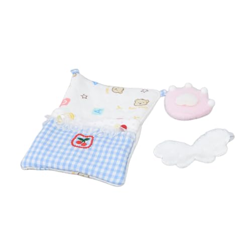 Oshhni 3 Stück Puppenbettwäschezubehör für 10 cm Puppen, Quiltkissen und Augenmaske, niedlicher dekorativer Komfort tun, um zu Spielen Oshhni 3 Stück Puppenbettwäschezubehör für 10 cm Puppen, Quiltkissen und Augenmaske, niedlicher dekorativer Komfort tun, um zu Spielen von Oshhni