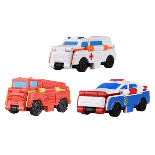 Oshhni 3 Stück Transformierbare Autos Flip Truck Kompaktes interaktives sensorisches Spielzeug Verformungsauto Anti-Rückwärts-Autospielzeug zum Geburtstag von Oshhni