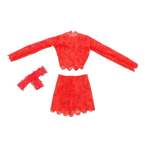 Oshhni 3 Stücke 1: 6 Top und Hüfte Umarmung Rock Kleidungsstück Miniaturkleidung für 12 Zoll Dress Up Doll Model Figuren Accessoire, Rot Oshhni 3 Stücke 1: 6 Top und Hüfte Umarmung Rock Kleidungsstück Miniaturkleidung für 12 Zoll Dress Up Doll Model Figuren Accessoire, Rot von Oshhni