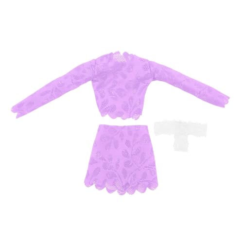 Oshhni 3 Stücke 1: 6 Top und Hüfte Umarmung Rock Kleidungsstück Miniaturkleidung für 12 Zoll Dress Up Doll Model Figuren Accessoire, Violett Oshhni 3 Stücke 1: 6 Top und Hüfte Umarmung Rock Kleidungsstück Miniaturkleidung für 12 Zoll Dress Up Doll Model Figuren Accessoire, Violett von Oshhni