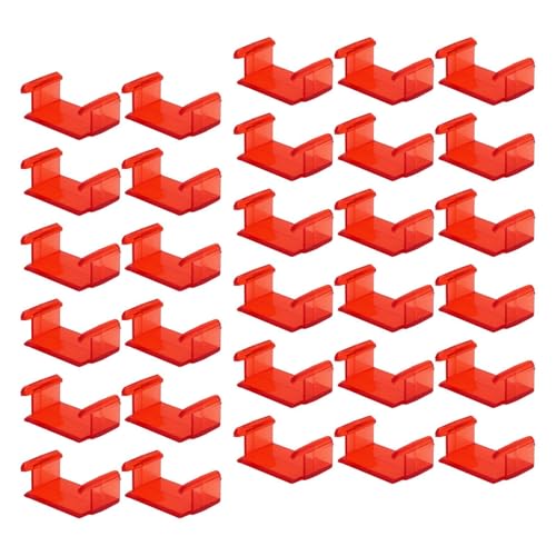 Oshhni 30-teiliges Schienenbefestigungs-Clips, Robustes, Robustes Schienenteile-Set, Schienenzubehör für Kinder im Alter von 3 4 5 Jahren, Rot von Oshhni
