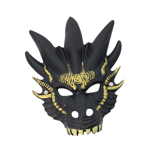 Oshhni 3D Dragon Cosplay Neuheit Kopfbedeckung Maskerade Maske für Party Geburtstag Abschlussball, Schwarz von Oshhni