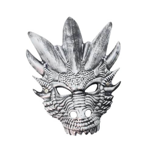 Oshhni 3D Dragon Cosplay Neuheit Kopfbedeckung Maskerade Maske für Party Geburtstag Abschlussball, Silber Oshhni 3D Dragon Cosplay Neuheit Kopfbedeckung Maskerade Maske für Party Geburtstag Abschlussball, Silber von Oshhni