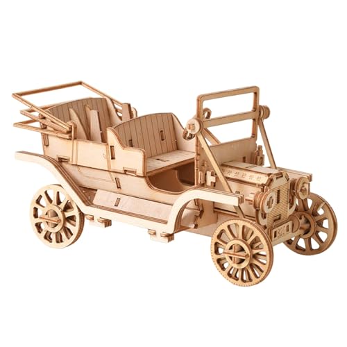 Oshhni 3D-Holz-Oldtimer-Puzzle, Retro-Auto-Modellbau, mechanisches Holzmodell für Jugendliche und Erwachsene, einzigartige Geschenke, Heimdekoration von Oshhni