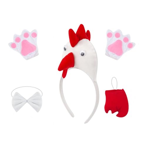 Oshhni 3D-Huhn-Tierkostüm-Set, süßes Kostüm für Cosplay-Requisite, Geburtstagsparty, Weiß von Oshhni