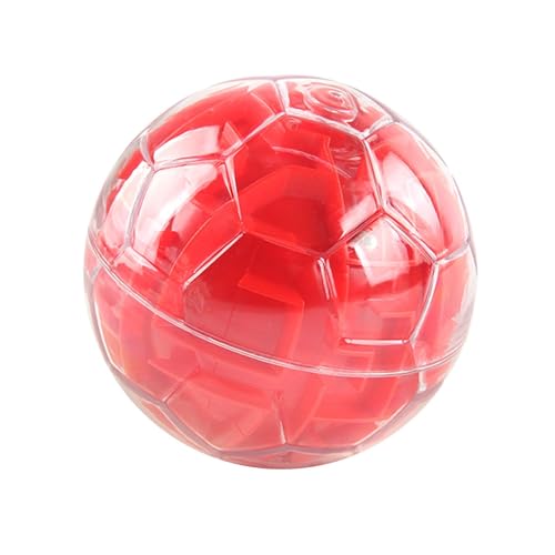 Oshhni 3D-Puzzle-Spielball, fordert intellektuelle Reaktion, Partygeschenke, Fantasie-Bildungsspielzeug-Labyrinthspiel für Kinder Erwachsene, Rot von Oshhni