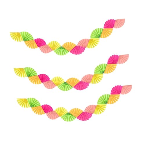 Oshhni 3X Papier Fans Girlande Hintergrund Decke Hängende Dekoration für Geburtstag Dusche, Fluoreszierend Oshhni 3X Papier Fans Girlande Hintergrund Decke Hängende Dekoration für Geburtstag Dusche, Fluoreszierend von Oshhni