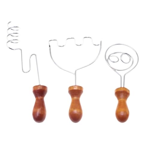 Oshhni 3pcs Dollhouse Baking Whising Mixing -Werkzeuge Brotmixer 1:12 Skala Miniatur -Schneebesen von Oshhni