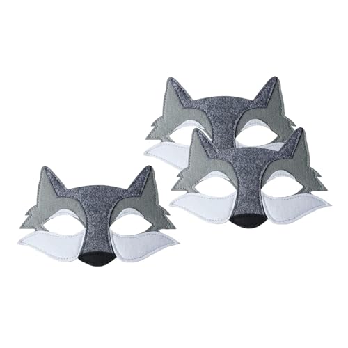 Oshhni 3x Wolf Maske Halloween Maske Party Maske Tier Cosplay Maske Maskerade Maske für Rollenspiele Party Gastgeschenk Bar Urlaub Dekor von Oshhni