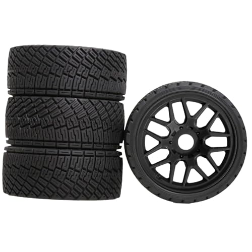 Oshhni 4 Stück RC Auto Reifen Geländereifen Rennreifen Radreifen Profilreifen mit Realistischer Optik für Eine Einfache Installation für RC Rennfahrer Und M, Schwarz Oshhni 4 Stück RC Auto Reifen Geländereifen Rennreifen Radreifen Profilreifen mit Realistischer Optik für Eine Einfache Installation für RC Rennfahrer Und M, Schwarz von Oshhni