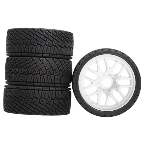Oshhni 4 Stück RC Auto Reifen Geländereifen Rennreifen Radreifen Profilreifen mit Realistischer Optik für Eine Einfache Installation für RC Rennfahrer Und M, Weiß Oshhni 4 Stück RC Auto Reifen Geländereifen Rennreifen Radreifen Profilreifen mit Realistischer Optik für Eine Einfache Installation für RC Rennfahrer Und M, Weiß von Oshhni