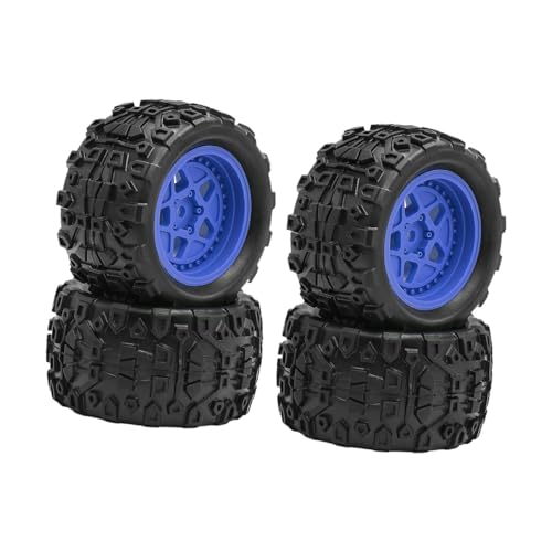 Oshhni 4 Stück RC Auto Reifen RC Räder Und Reifen Set Upgrade RC Reifen Hubs Felgen Pp Gummi Traktion für Freizeit Hobby Modellauto, Blau von Oshhni