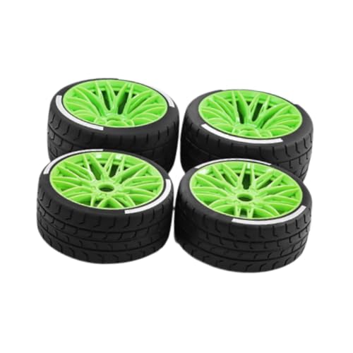 Oshhni 4 Teile 1: 7 Skala RC Car Tire RC Ersatzteile Modifikation Hochleistung Ersetzen Sie auf Road Tire für RC Hobby Car Crawler, GrÜn von Oshhni