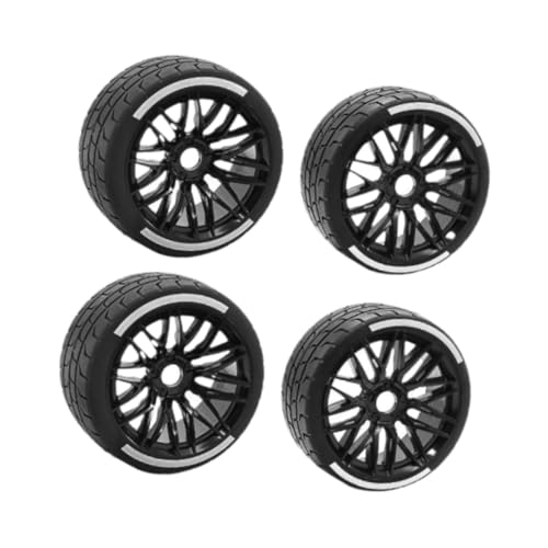 Oshhni 4 Teile 1: 7 Skala RC Car Tire RC Ersatzteile Modifikation Hochleistung Ersetzen Sie auf Road Tire für RC Hobby Car Crawler, Schwarz von Oshhni