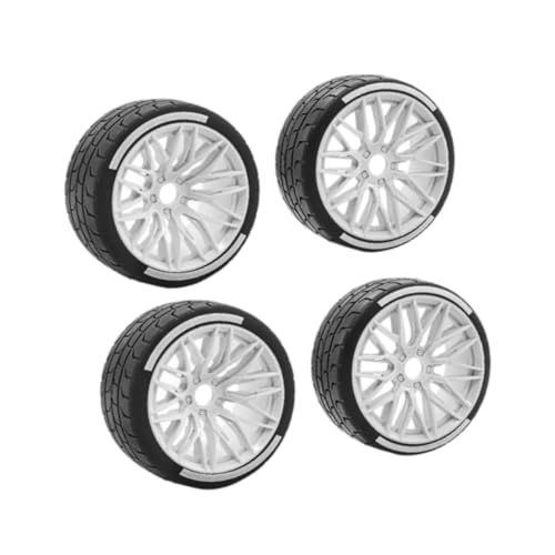 Oshhni 4 Teile 1: 7 Skala RC Car Tire RC Ersatzteile Modifikation Hochleistung Ersetzen Sie auf Road Tire für RC Hobby Car Crawler, Weiß von Oshhni