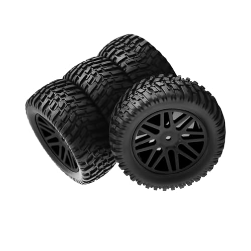 Oshhni 4-teilige 1/10 RC -Reifen und -Felgen, Ersatz, 95 mm Durchmesser, Teil, Short Course Truck-Reifen für 94107,94170,94155,94177, Schwarz Oshhni 4-teilige 1/10 RC -Reifen und -Felgen, Ersatz, 95 mm Durchmesser, Teil, Short Course Truck-Reifen für 94107,94170,94155,94177, Schwarz von Oshhni