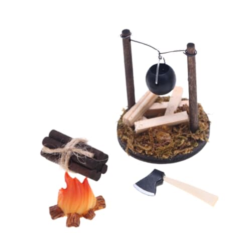 Oshhni 4-teiliges Puppen-Camping-Zubehör, Miniatur-Dekoration, Miniatur-Camping-Set, für vorgetäuschtes Spielspielzeug, Puppenhäuser im Maßstab 1:12 von Oshhni