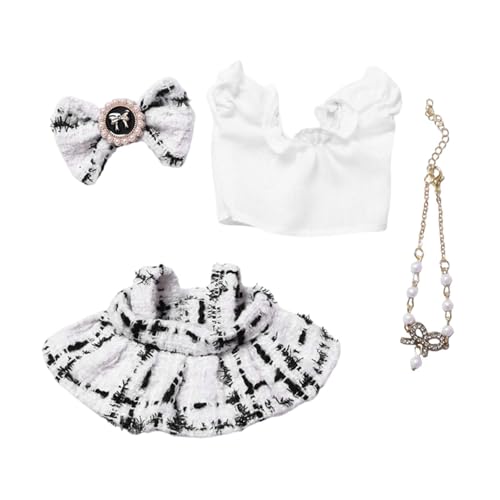 Oshhni 4-teiliges Puppenkleidungsset, Mädchen-Puppen-Outfits, Ornament, Mode, Handwerk, Bequeme Kostüme, Kleidungsanzug für 15 cm oder 17 cm Puppen, Weiß Schwarz Oshhni 4-teiliges Puppenkleidungsset, Mädchen-Puppen-Outfits, Ornament, Mode, Handwerk, Bequeme Kostüme, Kleidungsanzug für 15 cm oder 17 cm Puppen, Weiß Schwarz von Oshhni