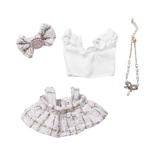 Oshhni 4-teiliges Puppenkleidungsset, Mädchen-Puppen-Outfits, Ornament, Mode, Handwerk, Bequeme Kostüme, Kleidungsanzug für 15 cm oder 17 cm Puppen, Weißgold Oshhni 4-teiliges Puppenkleidungsset, Mädchen-Puppen-Outfits, Ornament, Mode, Handwerk, Bequeme Kostüme, Kleidungsanzug für 15 cm oder 17 cm Puppen, Weißgold von Oshhni