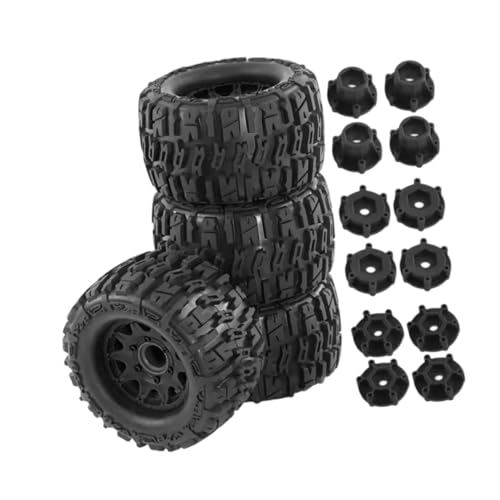 Oshhni 4-teiliges RC-LKW-Reifen-Reifen-Verschleißfestigkeits-Ersatzrad-Reifen-Set für 1/10 RC-Car-Modell-LKW-DIY-Zubehör, Schwarz von Oshhni