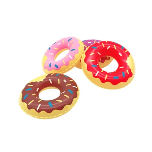 Oshhni 4X Schwimmringe, Badewanne Spielzeugspiele kleine Puppenhaus -Accessoires Miniaturen für Kinder Jungen Mädchen Kinder Wasser Spaß Sommer, Donut -Muster von Oshhni