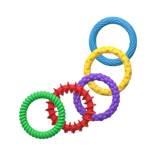 Oshhni 5 Stücke sensorische Armbänder für Kinder sensorische Ringe, weiche, stille Spielzeuge, ruhige, sensorische Spielzeuge für Studenten Preisströgel, Verpackt von Oshhni