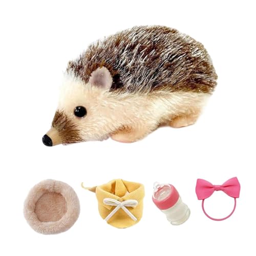 Oshhni 5 '' wiedergeborenes Hedgehog Spielzeug Silicone Mini Hedgehog Spielzeug süße Tierpuppe für Urlaubsgeburtstagsgeschenk, Braun von Oshhni