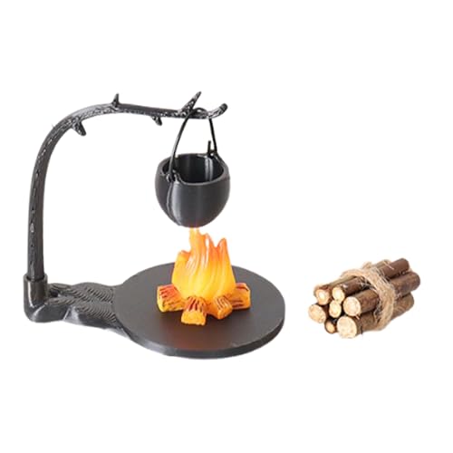 Oshhni 5Pcs 1:12 Puppenhaus Lagerfeuer Spielzeug Pretend Spielzeug Lagerfeuer Mini Camping Kit für Fee Garten, Style A von Oshhni