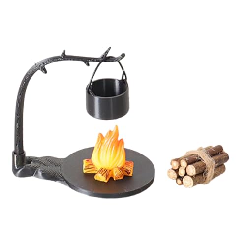 Oshhni 5Pcs 1:12 Puppenhaus Lagerfeuer Spielzeug Pretend Spielzeug Lagerfeuer Mini Camping Kit für Fee Garten, Style B von Oshhni