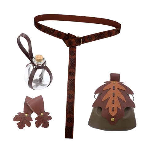 Oshhni 5X Mittelalter Gürteltasche Rock Wanderungen Flasche PU für Themenparty Maskeraden, GrÜn von Oshhni