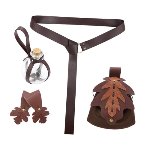 Oshhni 5X Mittelalterlicher Gürtel, Tasche, Rock, Wanderungen, Flasche, Halloween-Kostüm für Bühnenauftritte, Braun Oshhni 5X Mittelalterlicher Gürtel, Tasche, Rock, Wanderungen, Flasche, Halloween-Kostüm für Bühnenauftritte, Braun von Oshhni