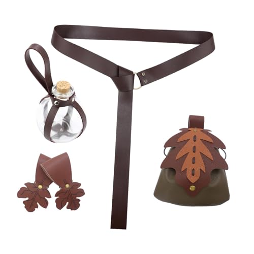 Oshhni 5X Mittelalterlicher Gürtel, Tasche, Rock, Wanderungen, Flasche, Halloween-Kostüm für Bühnenauftritte, GrÜn Oshhni 5X Mittelalterlicher Gürtel, Tasche, Rock, Wanderungen, Flasche, Halloween-Kostüm für Bühnenauftritte, GrÜn von Oshhni