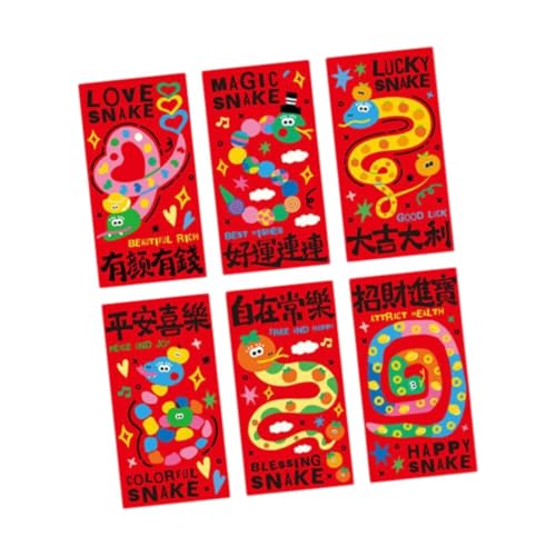 Oshhni 6 Stück 2025 Chinesisches Neujahrsfest, rote Umschläge, rote Taschen, Glücksgeld-Umschläge Oshhni 6 Stück 2025 Chinesisches Neujahrsfest, rote Umschläge, rote Taschen, Glücksgeld-Umschläge von Oshhni